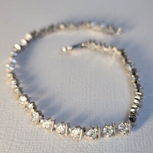 VTG Retro Modern 925 Ross-Simons Tennis Sparkling Line Bracelet 7"